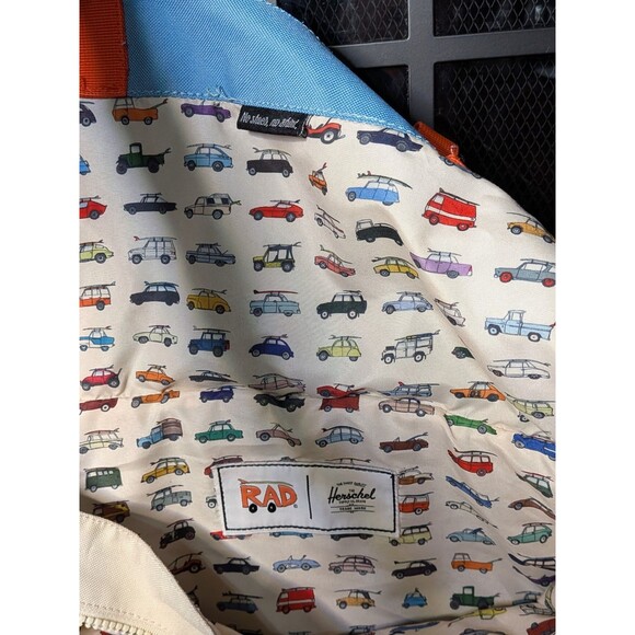 Rare Herschel RAD Cars Limited Edition Backpack White Nylon Kidcore - Picture 6 of 11